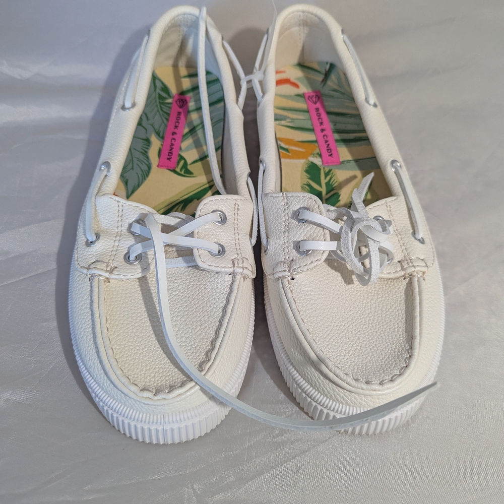 Rock & Candy White Sneakers with Textured Sole